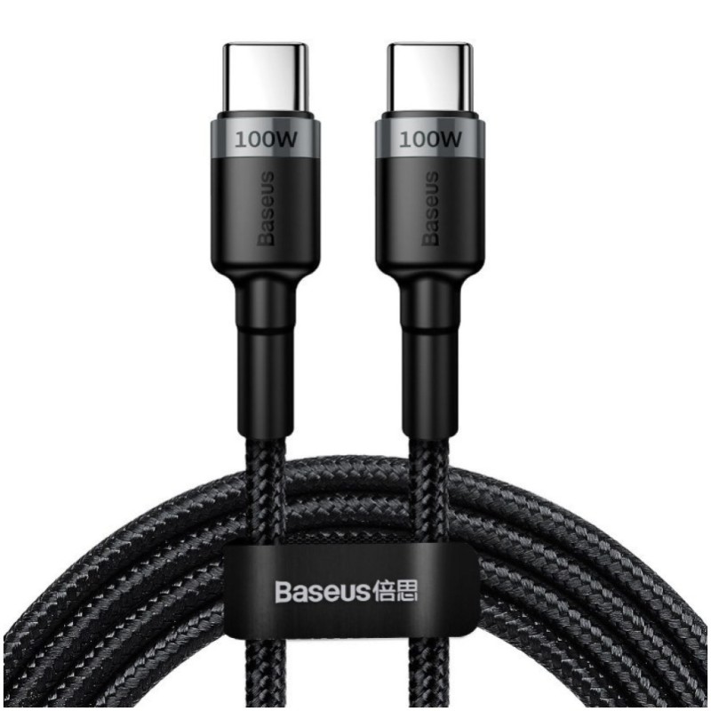 Kabel USB-C => USB-C tekstil ovoj 2,00m 20V/5A 100W PD2 Baseus Cafule črn/siv (CATKLF-ALG1) Baseus Kabel USB-C => USB-C tekstil ovoj 2,00m 20V/5A 100W PD2 Baseus Cafule črn/siv (CATKLF-ALG1)