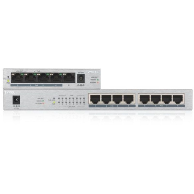 STIKALO 8-PORT ZyXEL 100/1000 PoE+ (GS1008HP-EU0101F) ZyXEL STIKALO 8-PORT ZyXEL 100/1000 PoE+ (GS1008HP-EU0101F)