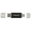 Spominski ključek 32GB USB 3.2/USB-C Intenso Twist Line 70MB/s plastičen s pokrovčkom črn (3539480)