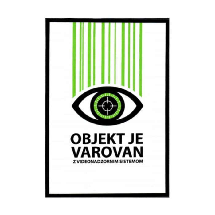 Video nadzor NALEPKA VIDEO NADZOR BELA A6 (134x95), PVC, odporna na vremenske vplive (vlaga, sonce, ...)