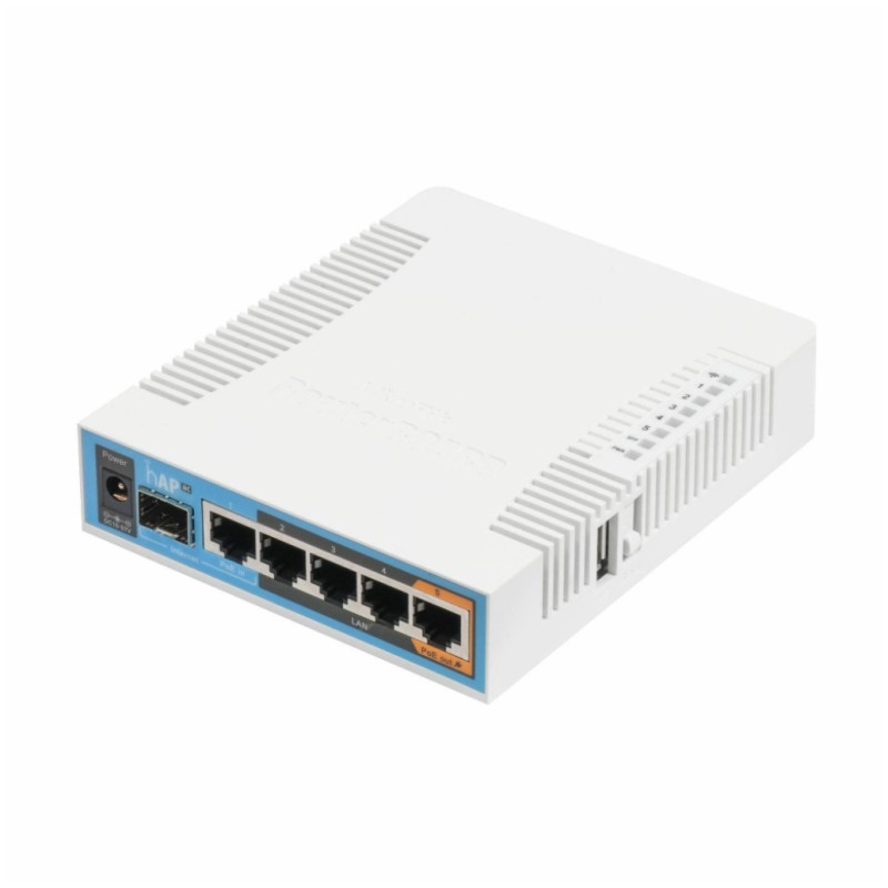 Usmerjevalnik brezžični Mikrotik hAP ac WiFi5 802.11ac AC1750 1300Mbit/s dualband 1xSFP 5xLAN 2x notranja antena (RB962UiGS-5HacT2HnT) MIKROTIK Usmerjevalnik brezžični Mikrotik hAP ac WiFi5 802.11ac AC1750 1300Mbit/s dualband 1xSFP 5xLAN 2x notranja antena (RB962UiGS-5HacT2HnT)