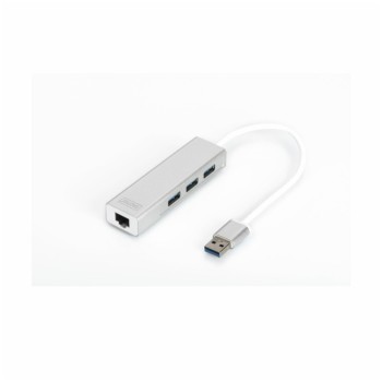 HUB USB 3.0 3portni Digitus z 100/1000 Ethernet mrežnim priključkom
