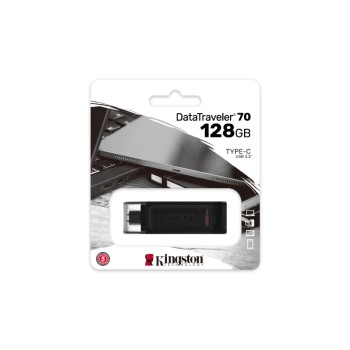 Spominski ključek 128GB USB-C Kingston DT70 80MB/s plastičen s pokrovčkom črn (DT70/128GB) Spominski ključek 128GB USB-C Kingston DT70 80MB/s plastičen s pokrovčkom črn (DT70/128GB)