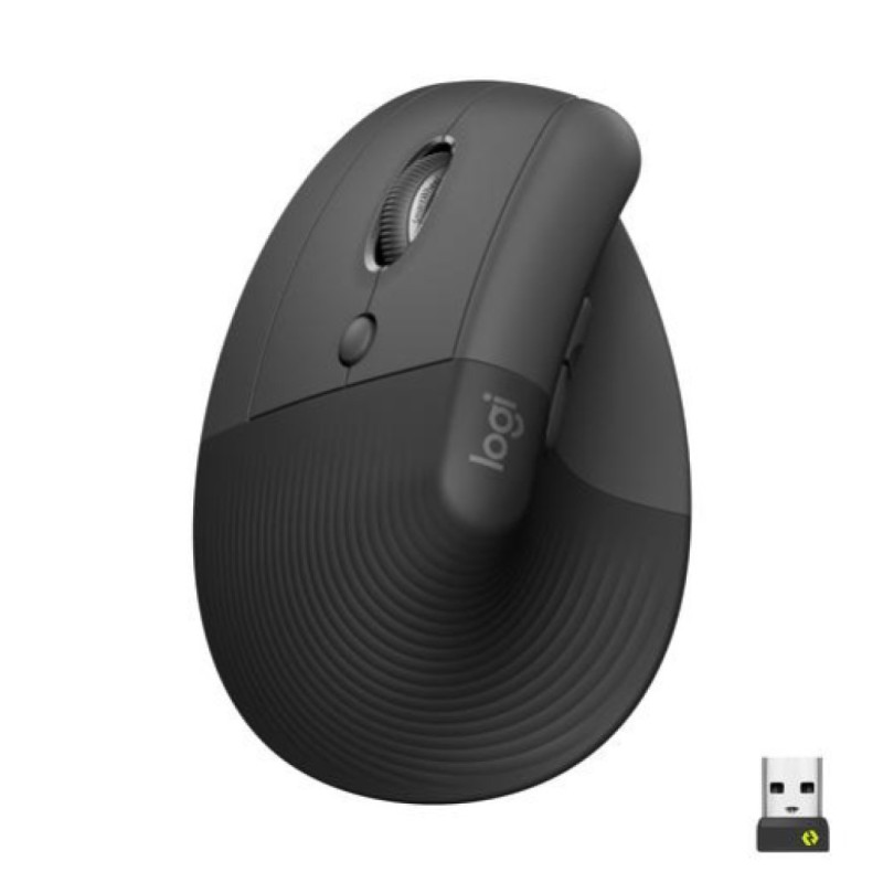 Miš brezžična + Bluetooth Logitech Lift Vertical za levičarje 4000DPI ergonomična grafitna (910-006474) LOGITECH Miš brezžična + Bluetooth Logitech Lift Vertical za levičarje 4000DPI ergonomična grafitna (910-006474)