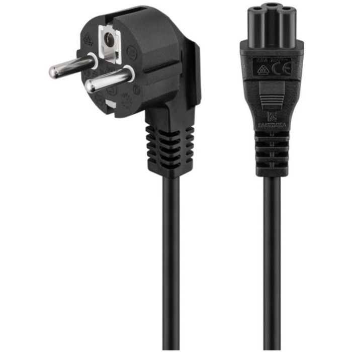 KABEL NAPAJALNI 230V Tripolar C5 1,80m Goobay črn (68004)