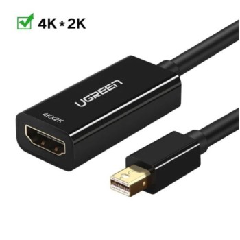 Adapter DisplayPort mini (m) => HDMI (ž) Ugreen MD112 črn- podpira zvok (40360) Adapter DisplayPort mini (m) => HDMI (ž) Ugreen MD112 črn- podpira zvok (40360)