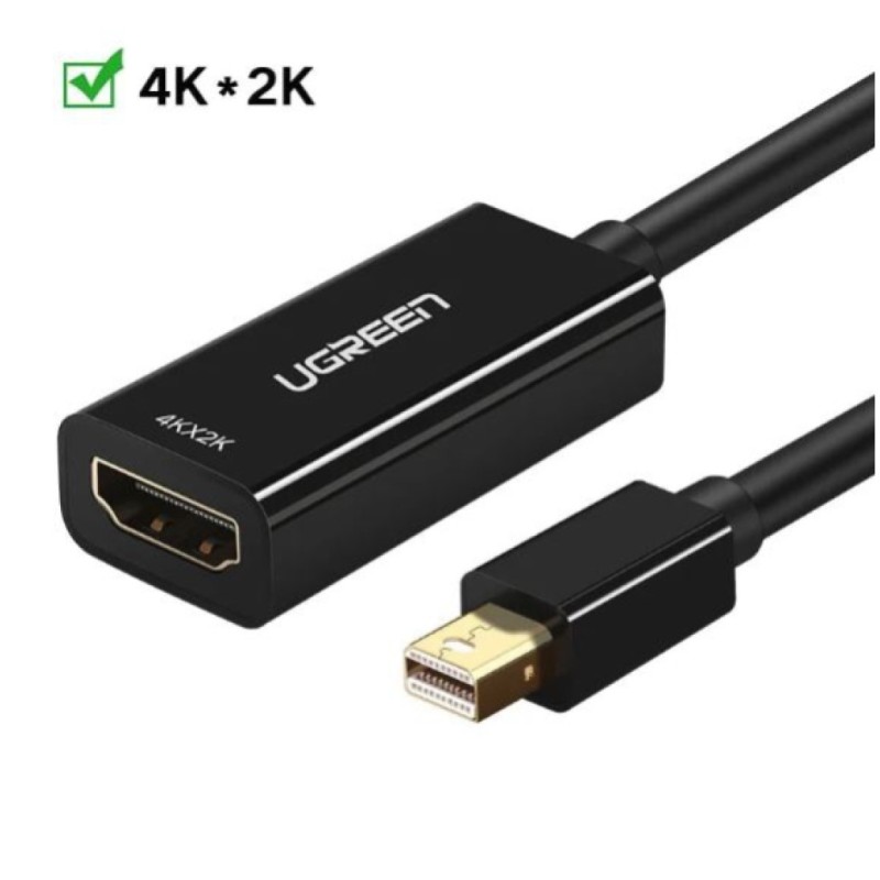 Adapter DisplayPort mini (m) => HDMI (ž) Ugreen MD112 črn- podpira zvok (40360) Adapter DisplayPort mini (m) => HDMI (ž) Ugreen MD112 črn- podpira zvok (40360)