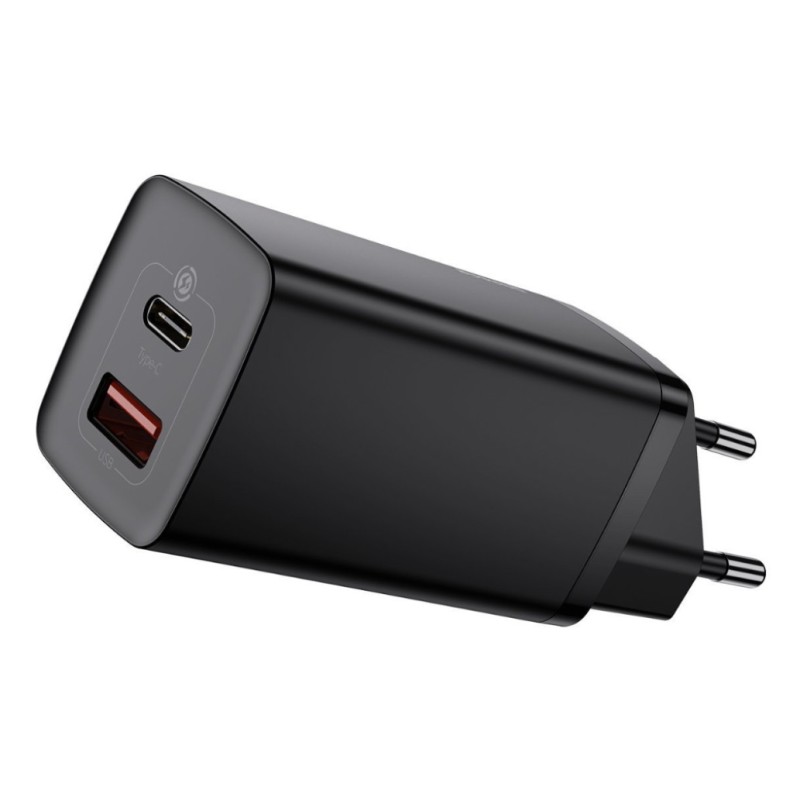 Hišni polnilec 100-240V => 1x USB-C in 1x USB-A 65W za mobilni telefon ali tablični računalnik Baseus GaN2 Lite PD3 + QC4 + SCP - črn (CCGAN2L-B01) Baseus Hišni polnilec 100-240V => 1x USB-C in 1x USB-A 65W za mobilni telefon ali tablični računalnik Baseus GaN2 Lite PD3 + QC4 + SCP - črn (CCGAN2L-B01)