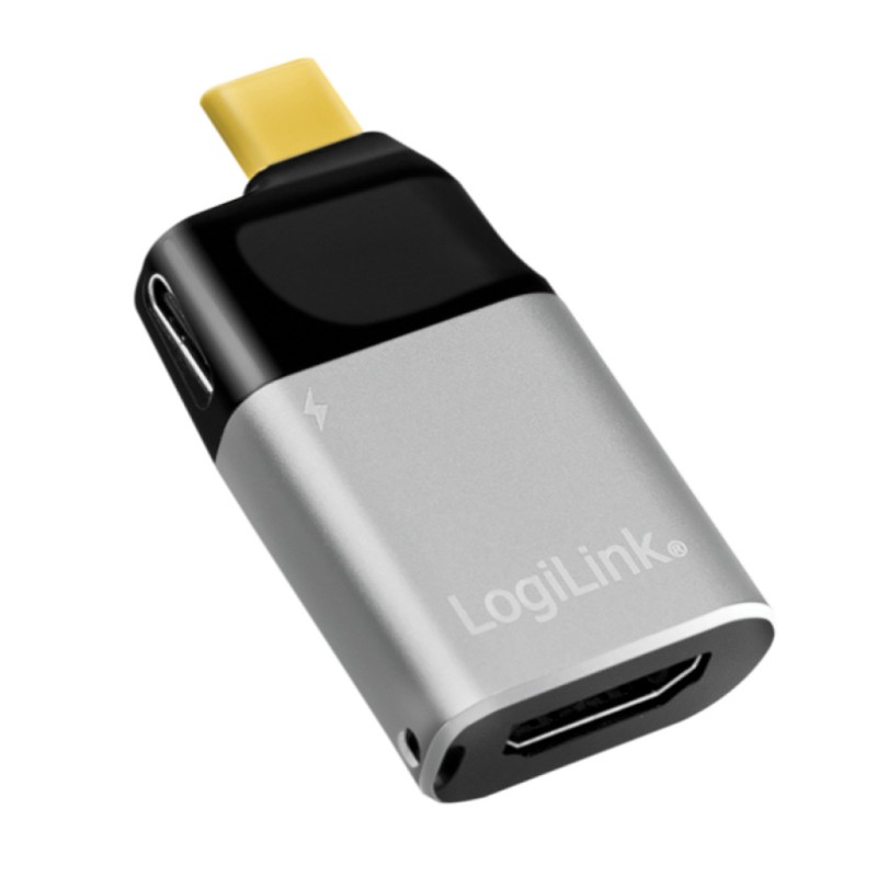 Adapter USB-C => HDMI 2.0 4K@60Hz + USB-C PD 60W sivo črn LogiLink (CUA0203) EOLS-P LOGILINK Adapter USB-C => HDMI 2.0 4K@60Hz + USB-C PD 60W sivo črn LogiLink (CUA0203) EOLS-P