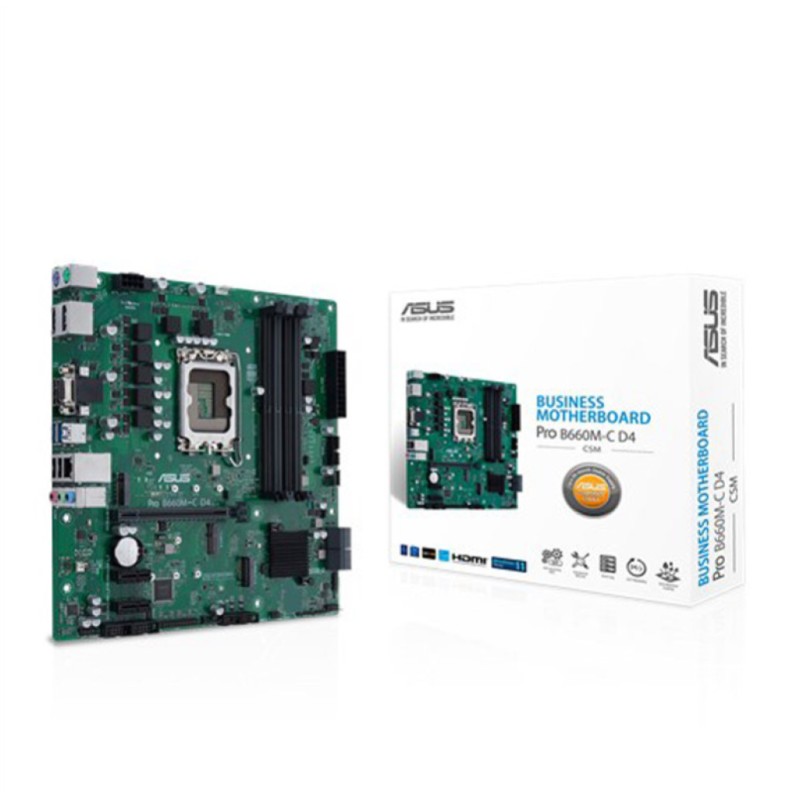 Osnovna plošča 1700 Asus Pro B660M-C D4-CSM microATX 1xVGA 1xHDMI 2.1 2xDisplayPort 1.4 ASUS Osnovna plošča 1700 Asus Pro B660M-C D4-CSM microATX 1xVGA 1xHDMI 2.1 2xDisplayPort 1.4