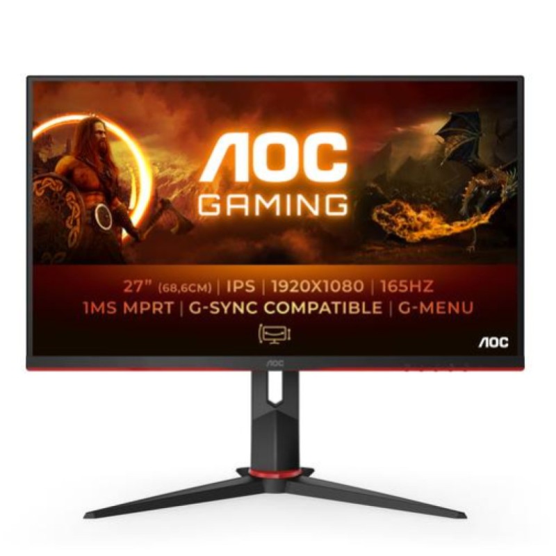 Monitor AOC 68,6 cm (27,0) 27G2SPU/BK 1920x1080 Gaming 165Hz IPS 1ms VGA 2xHDMI DisplayPort 4xUSB3.2 Pivot  FreeSync Premium