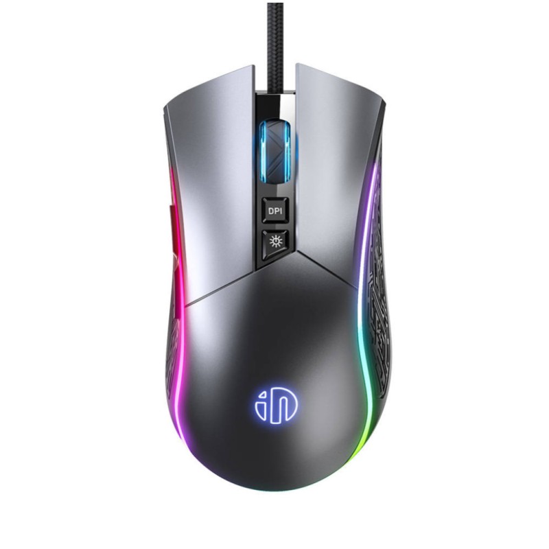 Miš USB Inphic PW6 optična gaming RGB 4800DPI - siva Inphic Miš USB Inphic PW6 optična gaming RGB 4800DPI - siva