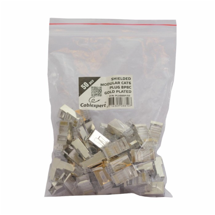 RJ45 konektor CAT.6 FTP trdi kabel (3rez) (pak/50) Gembird