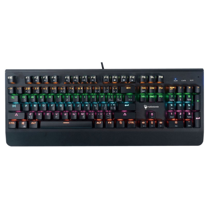 Gaming Tipkovnica Žična Robaxo GMK630 US | SLO gravura črna RGB (GMK630) Robaxo Gaming Tipkovnica Žična Robaxo GMK630 US | SLO gravura črna RGB (GMK630)