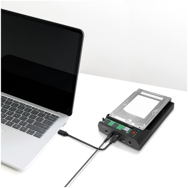 Čitalec diskov USB-C 3.2 Gen2 => SATA 3,5/2,5 in M.2 NVMe Logilink Docking Station QP0031 LOGILINK Čitalec diskov USB-C 3.2 Gen2 => SATA 3,5/2,5 in M.2 NVMe Logilink Docking Station QP0031