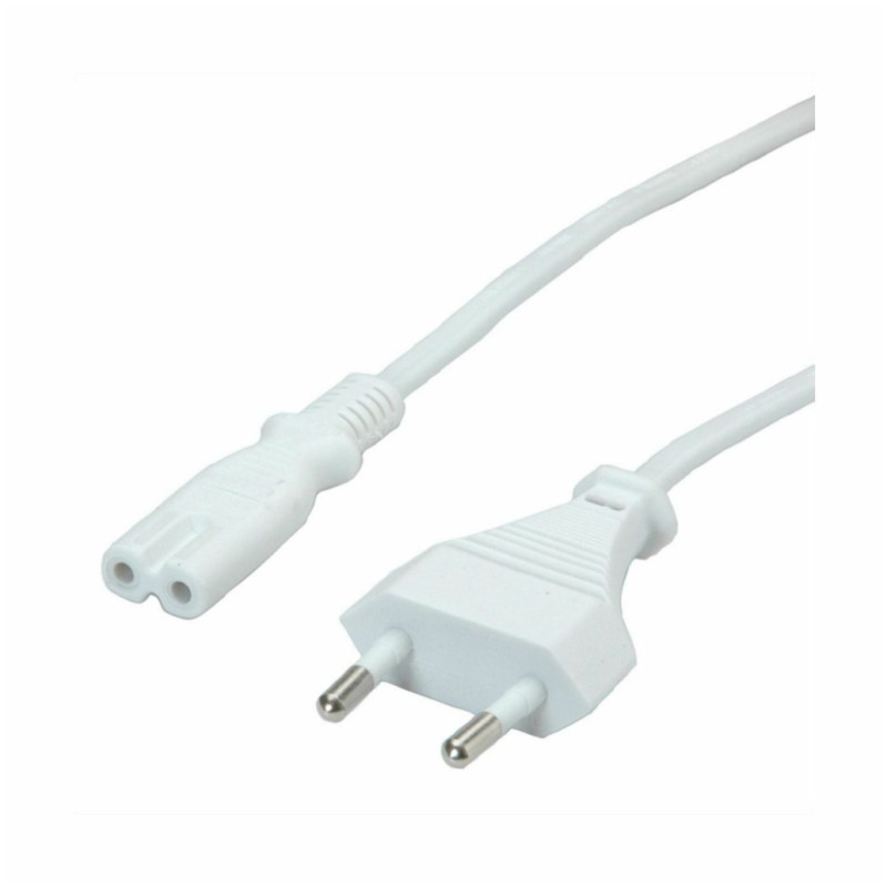 KABEL NAPAJALNI 220V Value Euro8 C7 1,80m bipolar 2 polni - beli (19.99.2095-100)