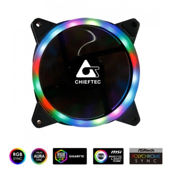Ventilator Chieftec AF-12RGB 120mm, črna RGB Ventilator Chieftec AF-12RGB 120mm, črna RGB