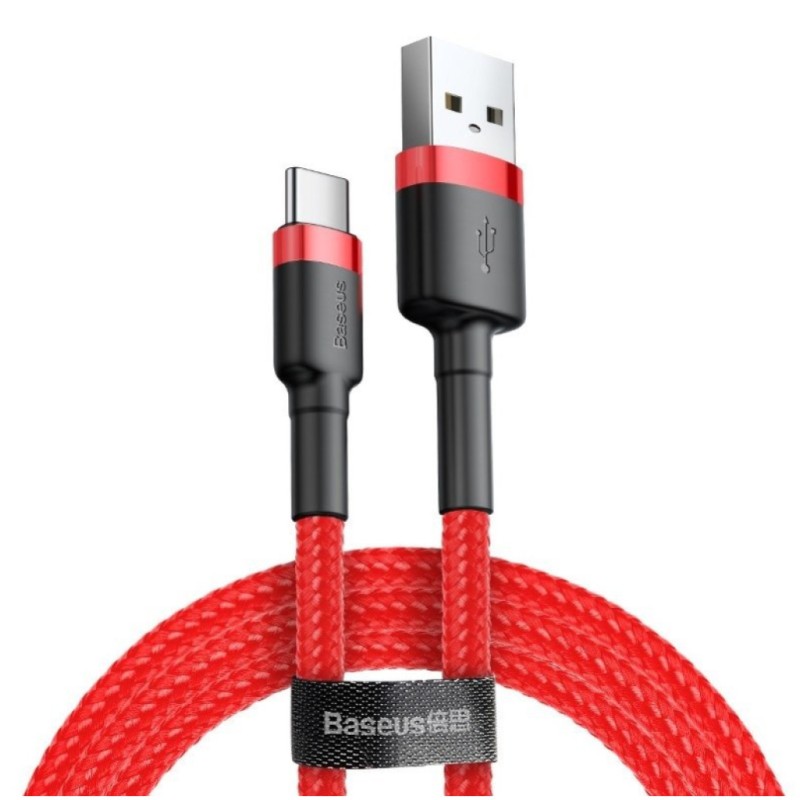 Kabel USB-C => USB-A 2.0 tekstil ovoj 1,00m 3A Baseus Cafule - rdeč (CATKLF-B09) Baseus Kabel USB-C => USB-A 2.0 tekstil ovoj 1,00m 3A Baseus Cafule - rdeč (CATKLF-B09)