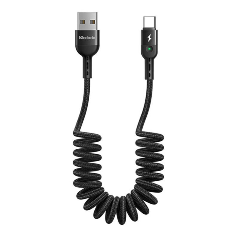 Kabel USB-C => USB-A 2.0 tekstil ovoj 1,80m 2A QC4 Mcdodo Omega - črn (CA-6420) Mcdodo Kabel USB-C => USB-A 2.0 tekstil ovoj 1,80m 2A QC4 Mcdodo Omega - črn (CA-6420)