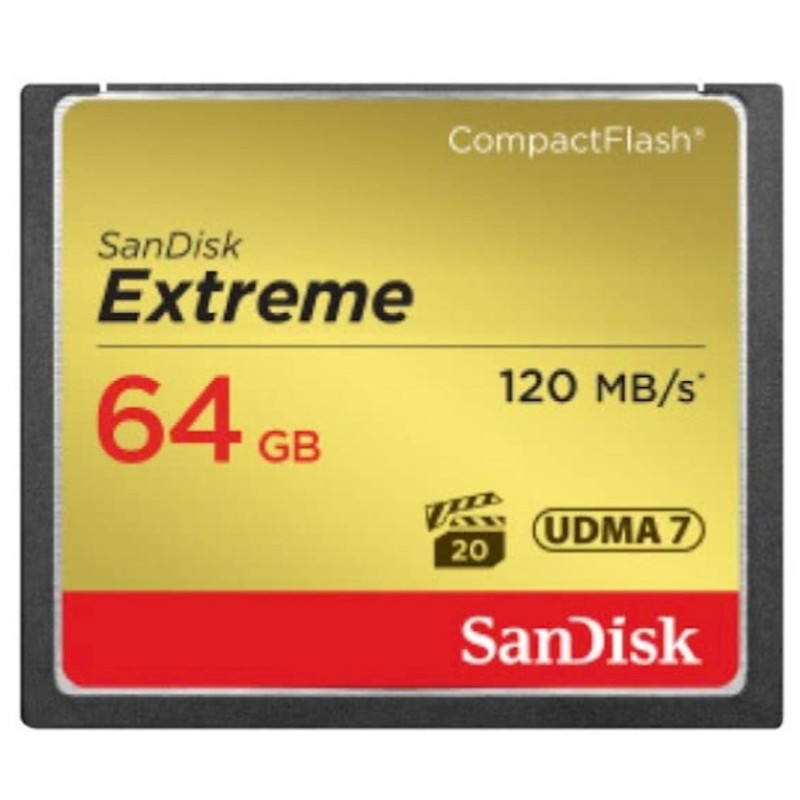 Spominska kartica Compact Flash 64GB Sandisk Extreme UDMA7 120MB/s/85MB/s VPG-20 (SDCFXSB-064G-G46) SANDISK Spominska kartica Compact Flash 64GB Sandisk Extreme UDMA7 120MB/s/85MB/s VPG-20 (SDCFXSB-064G-G46)