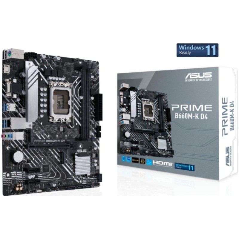 Osnovna plošča 1700 Asus PRIME B660M-K D4 microATX 1xVGA 1xHDMI 2.0 ASUS Osnovna plošča 1700 Asus PRIME B660M-K D4 microATX 1xVGA 1xHDMI 2.0