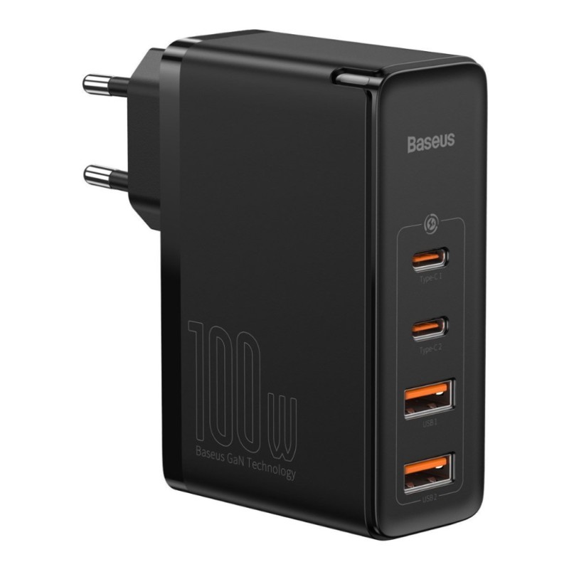 Hišni polnilec Baseus 100-240V => 2x USB-A 2x USB-C 100W GaN2 Lite PD3 QC4 SCP črn (CCGAN2L-E01) Baseus GaN2 Pro Quick Travel Charger 2x USB + 2x USB-C, 100W, EU (Black) Baseus Hišni polnilec Baseus 100-240V => 2x USB-A 2x USB-C 100W GaN2 Lite PD3 QC4 SCP črn (CCGAN2L-E01) Baseus GaN2 Pro Quick Travel Charger 2x USB + 2x USB-C, 100W, EU (Black)