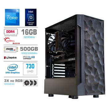 Računalnik MEGA TWR S7 i5-12400/Intel 730/16GB/500GB/750W/Brez OS RGB