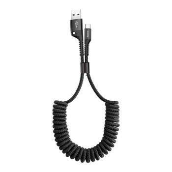 Kabel USB-C => USB-A 2.0 tekstil ovoj 1,00m 5V/2A Baseus spiralni črn (CATSR-01) Kabel USB-C => USB-A 2.0 tekstil ovoj 1,00m 5V/2A Baseus spiralni črn (CATSR-01)