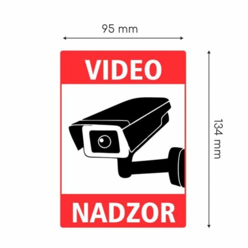 Video nadzor NALEPKA VIDEO NADZOR BELA A6 (134x95), Razni Video nadzor NALEPKA VIDEO NADZOR BELA A6 (134x95)
