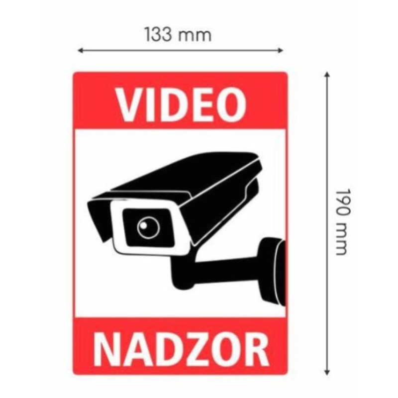 Video nadzor NALEPKA VIDEO NADZOR prozorna A5 (190x133), PVC, odporna na vremenske vplive (vlaga, sonce, ...) Razni proizvajalci Video nadzor NALEPKA VIDEO NADZOR prozorna A5 (190x133), PVC, odporna na vremenske vplive (vlaga, sonce, ...)