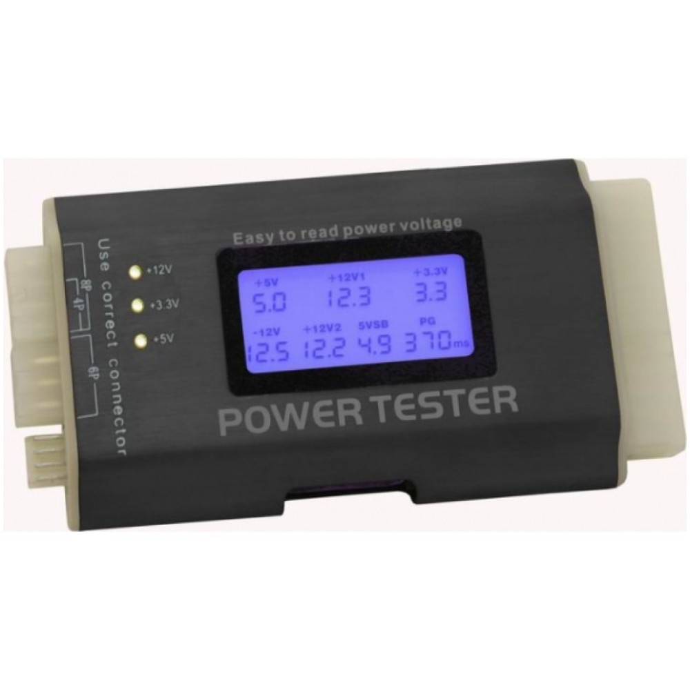 Napajalnik tester za napajalnike 24 pin z LED prikazovalnikom Delock Delock Napajalnik tester za napajalnike 24 pin z LED prikazovalnikom Delock