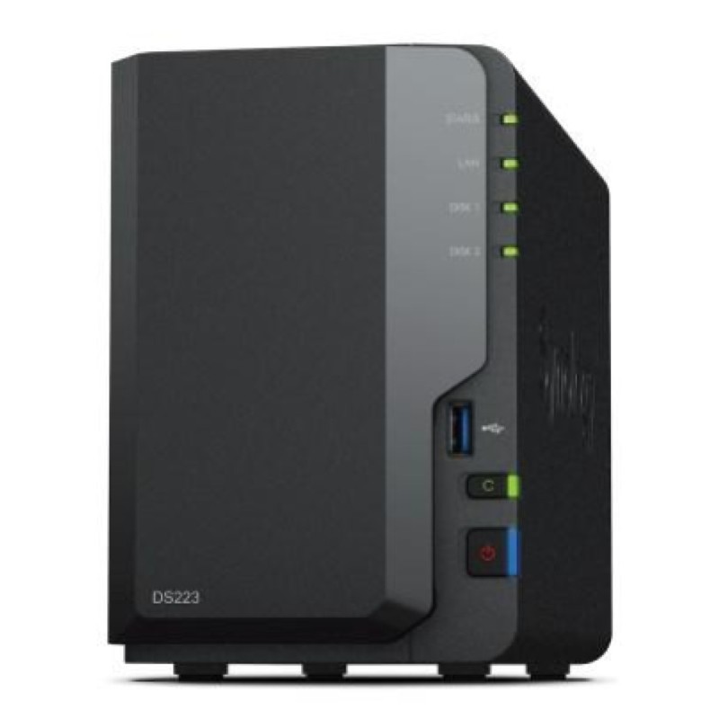 NAS ohišje Synology DS-223 (2GB, Realtek RTD1619B) All-In-One server 2x 3.5 SATA