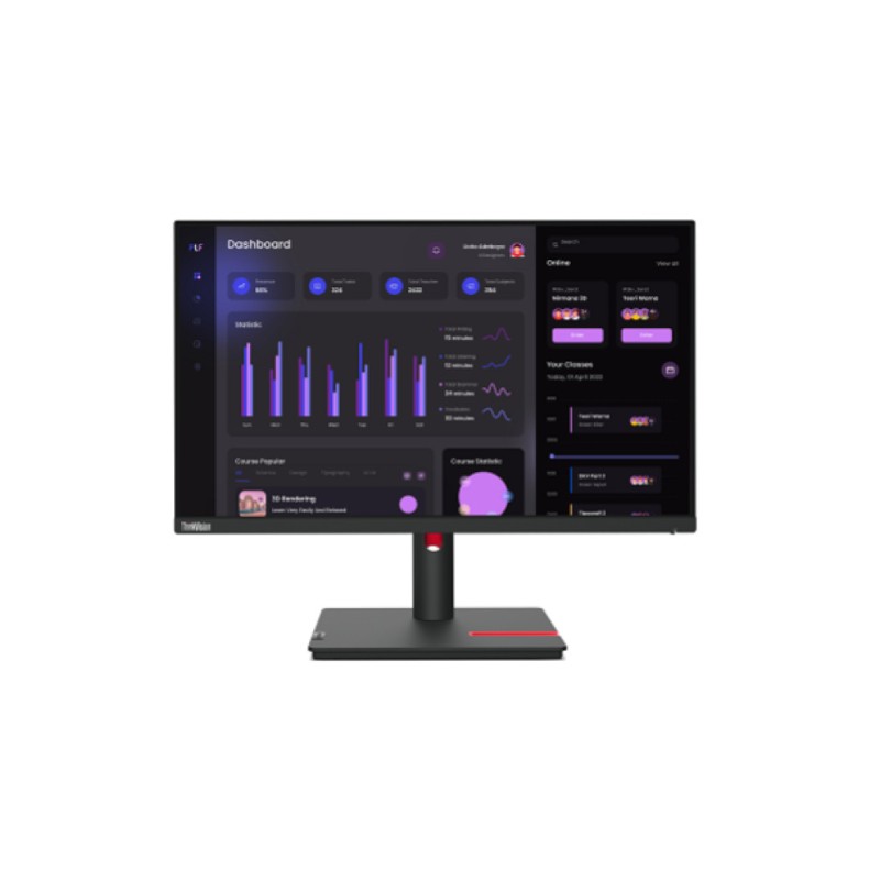 Monitor Lenovo 60,5 cm (23,8) T24i-30 1920x1080 IPS 4ms VGA HDMI DisplayPort 4xUSB3.2 Pivot  sRGB99%