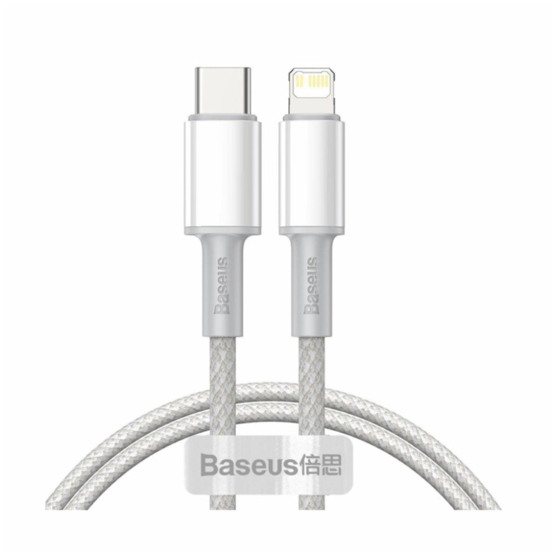 Kabel USB-C => Apple Lightning tekstil ovoj 1,00m PD 20W bel Baseus (CATLGD-02) Baseus Kabel USB-C => Apple Lightning tekstil ovoj 1,00m PD 20W bel Baseus (CATLGD-02)