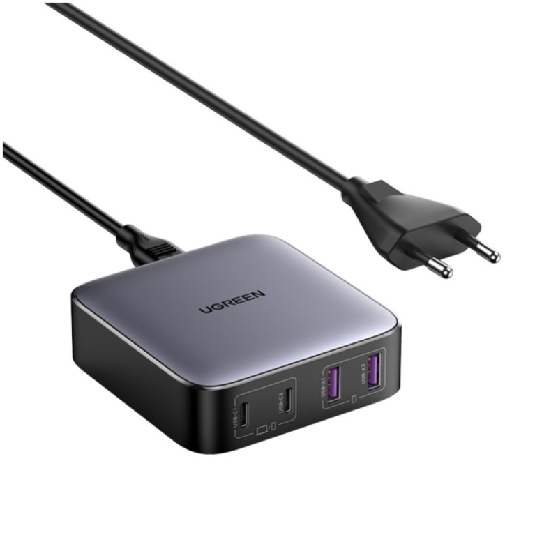 Hišni polnilec 100-240V => 2x USB-A 2x USB-C 65W za mobilni telefon ali tablični računalnik GaN PD3 + QC4 Ugreen Nexode (90747)