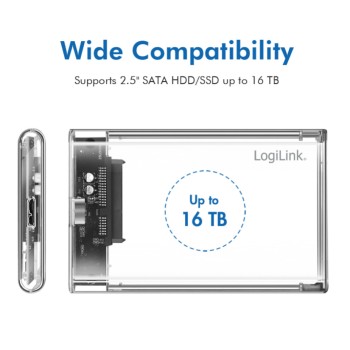 Ohišje za trdi disk 2,5 USB-A 3.0 Logilink prozorno brezvijačno (UA0409) Ohišje za trdi disk 2,5 USB-A 3.0 Logilink prozorno brezvijačno (UA0409)