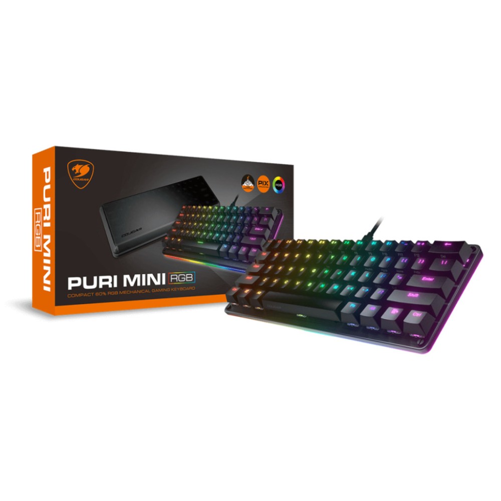 Tipkovnica Cougar USB-C gaming Puri Mini US 60% RGB siva (CGR-WM1MI-PRMR) Cougar Tipkovnica Cougar USB-C gaming Puri Mini US 60% RGB siva (CGR-WM1MI-PRMR)