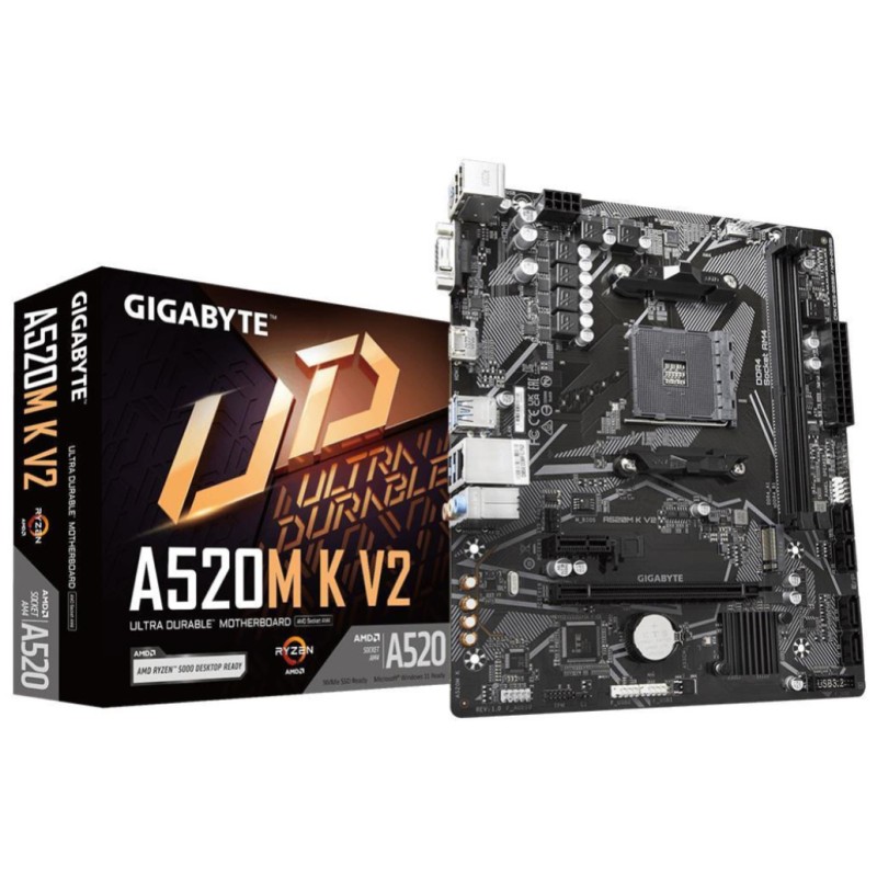 Osnovna plošča AM4 Gigabyte A520M K V2 microATX VGA HDMI GIGABYTE Osnovna plošča AM4 Gigabyte A520M K V2 microATX VGA HDMI