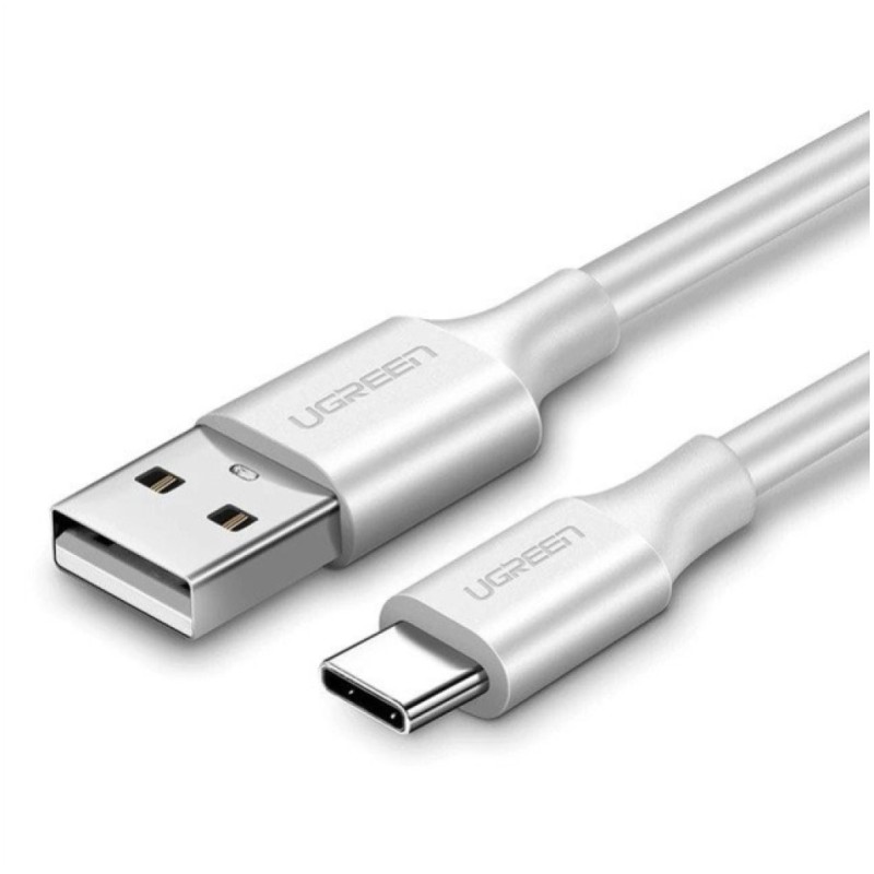 Kabel USB-C => USB-A 2.0 1,50m 5V/2A QC3 UGREEN - bel (60122) UGREEN Kabel USB-C => USB-A 2.0 1,50m 5V/2A QC3 UGREEN - bel (60122)