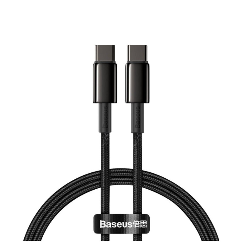 Kabel USB-C => USB-C 2.0 tekstil ovoj 1,00m 20V/5A 100W QC3 PD Tungsten Gold Baseus črn (CATWJ-01) Baseus Tungsten Gold Cable Type-C to Type-C 100W 1m (black) Baseus Kabel USB-C => USB-C 2.0 tekstil ovoj 1,00m 20V/5A 100W QC3 PD Tungsten Gold Baseus črn (CATWJ-01) Baseus Tungsten Gold Cable Type-C to Type-C 100W 1m (black)