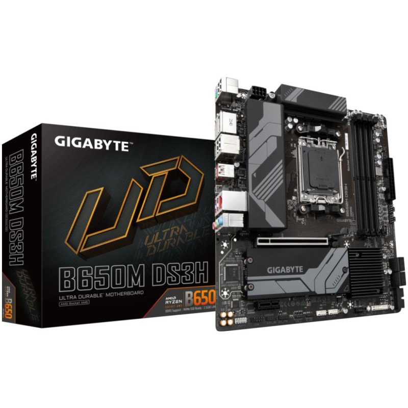 Osnovna plošča AM5 GigaByte B650M DS3H microATX 1xHDMI 2.1 2xDisplayPort 1.4 GIGABYTE Osnovna plošča AM5 GigaByte B650M DS3H microATX 1xHDMI 2.1 2xDisplayPort 1.4