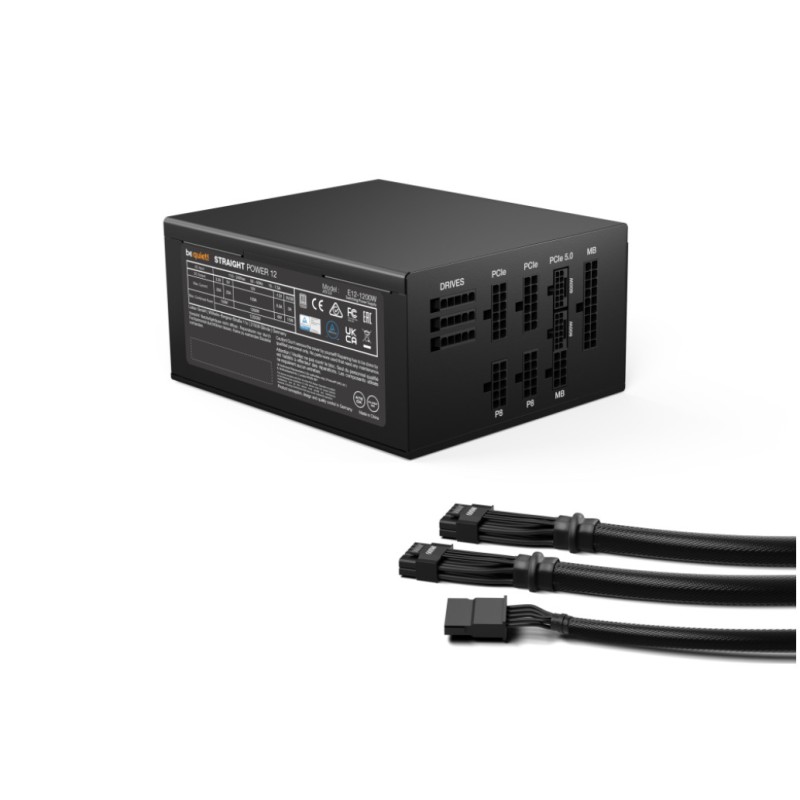 Napajalnik - 1200W Bequiet BN339 Straight Power 12 80Plus Platinum 94% ATX 3.0 Modular 135mm črna (BN339) be quiet! Napajalnik - 1200W Bequiet BN339 Straight Power 12 80Plus Platinum 94% ATX 3.0 Modular 135mm črna (BN339)