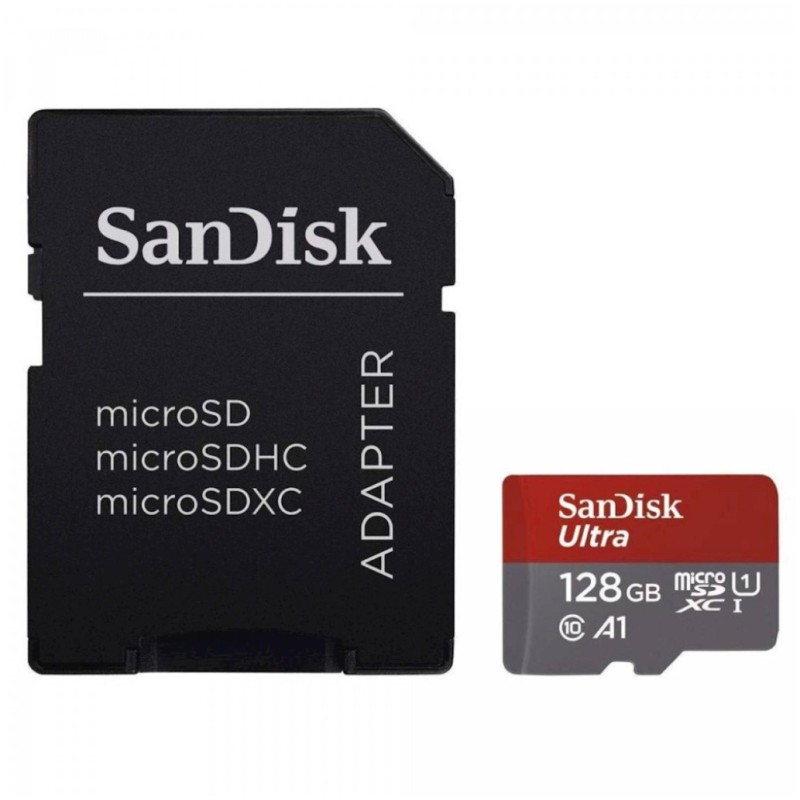 Spominska kartica SDHC-Micro 128GB Sandisk Ultra 140MB/s UHS-I , C10, A1, + adapter (SDSQUAB-128G-GN6MA) SANDISK Spominska kartica SDHC-Micro 128GB Sandisk Ultra 140MB/s UHS-I , C10, A1, + adapter (SDSQUAB-128G-GN6MA)