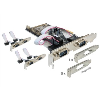 Kontroler PCI-Express => 6x serijski COM port RS232 9pin Delock Kontroler PCI-Express => 6x serijski COM port RS232 9pin Delock