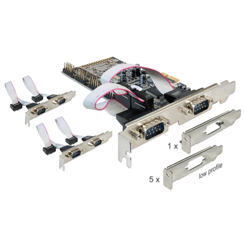 Kontroler PCI-Express => 6x serijski COM port RS232 9pin Delock Delock Kontroler PCI-Express => 6x serijski COM port RS232 9pin Delock