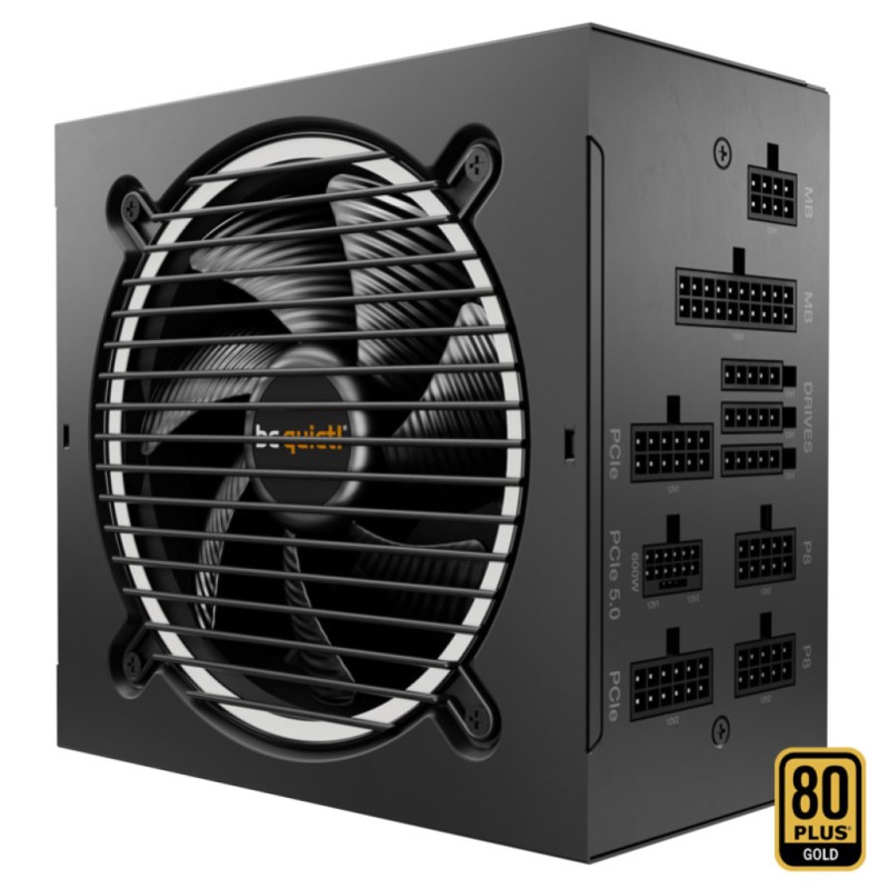 Napajalnik - 1000W Bequiet BN345 Pure Power 12M 80Plus Gold 93,2% ATX 3.0 Modular 120mm črna (BN345)
