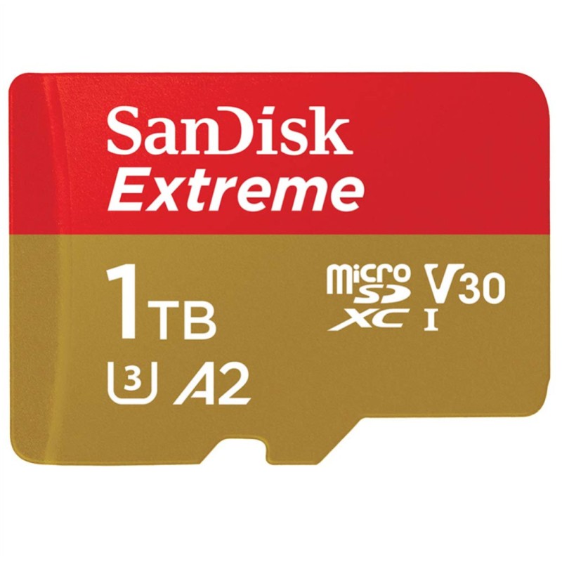Spominska kartica SDHC-Micro 1TB SanDisk Extreme + Adapter do 190MB/s 130MB/s A2, C10 V30 UHS-I U3 (SDSQXAV-1T00-GN6MA) SANDISK Spominska kartica SDHC-Micro 1TB SanDisk Extreme + Adapter do 190MB/s 130MB/s A2, C10 V30 UHS-I U3 (SDSQXAV-1T00-GN6MA)