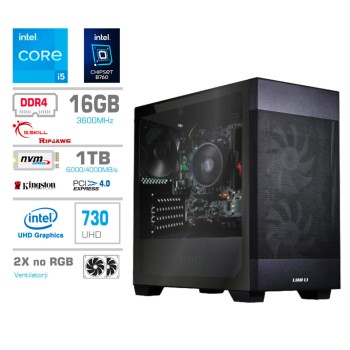 Računalnik MEGA MT S7X BUSINESS i5-13400/Intel 730/16GB/1TB-4.0/750W/Brez OS/črna