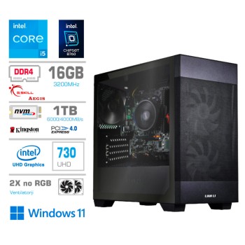 Računalnik MEGA MT S7X BUSINESS i5-13400/Intel 730/16GB/1TB-4.0/750W/Win11Home/črna