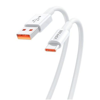 Kabel USB-C => USB-A 2.0 1,20m 6A Vipfan X17 – bel (X17TC) Kabel USB-C => USB-A 2.0 1,20m 6A Vipfan X17 – bel (X17TC)